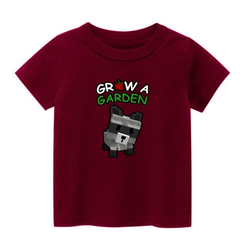 Jual kaos atasan anak kekinian gambar game GROW A GARDEN RAKUN usia 1 ...
