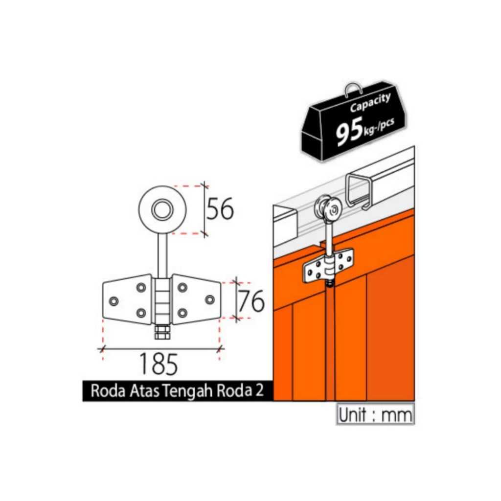 Jual Roda Atas Tengah (Roda 2) Pintu Besi Garasi RAFES RG 0012 | Shopee ...