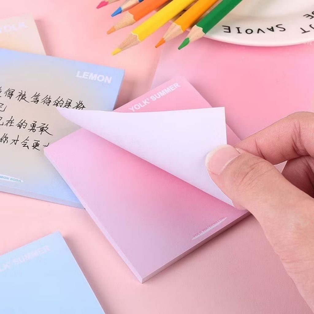 Jual STICKY NOTES NOTE MEMO POLOS GRADIASI LUCU STATIONARY LUCU ...