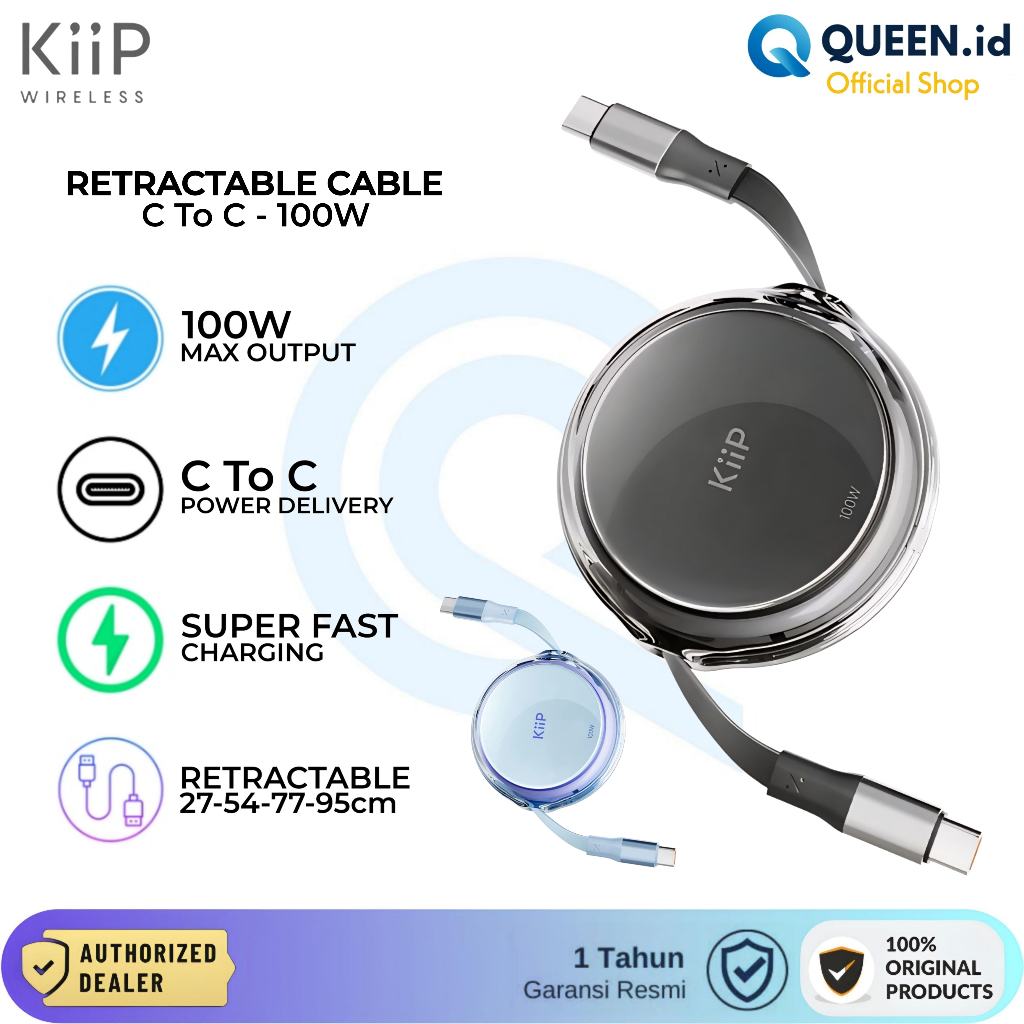 Jual KIIP RCTC Kabel Data Charger USB TYPE C To C 100W 5A 1M PD 3.0 QC ...