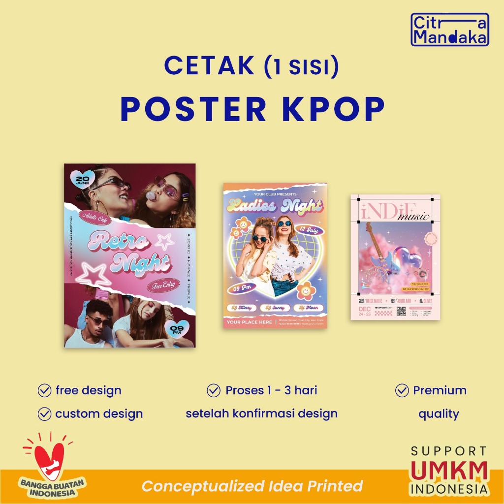 Jual Cetak Poster Dinding KPOP Custom Print 1 Sisi | Shopee Indonesia