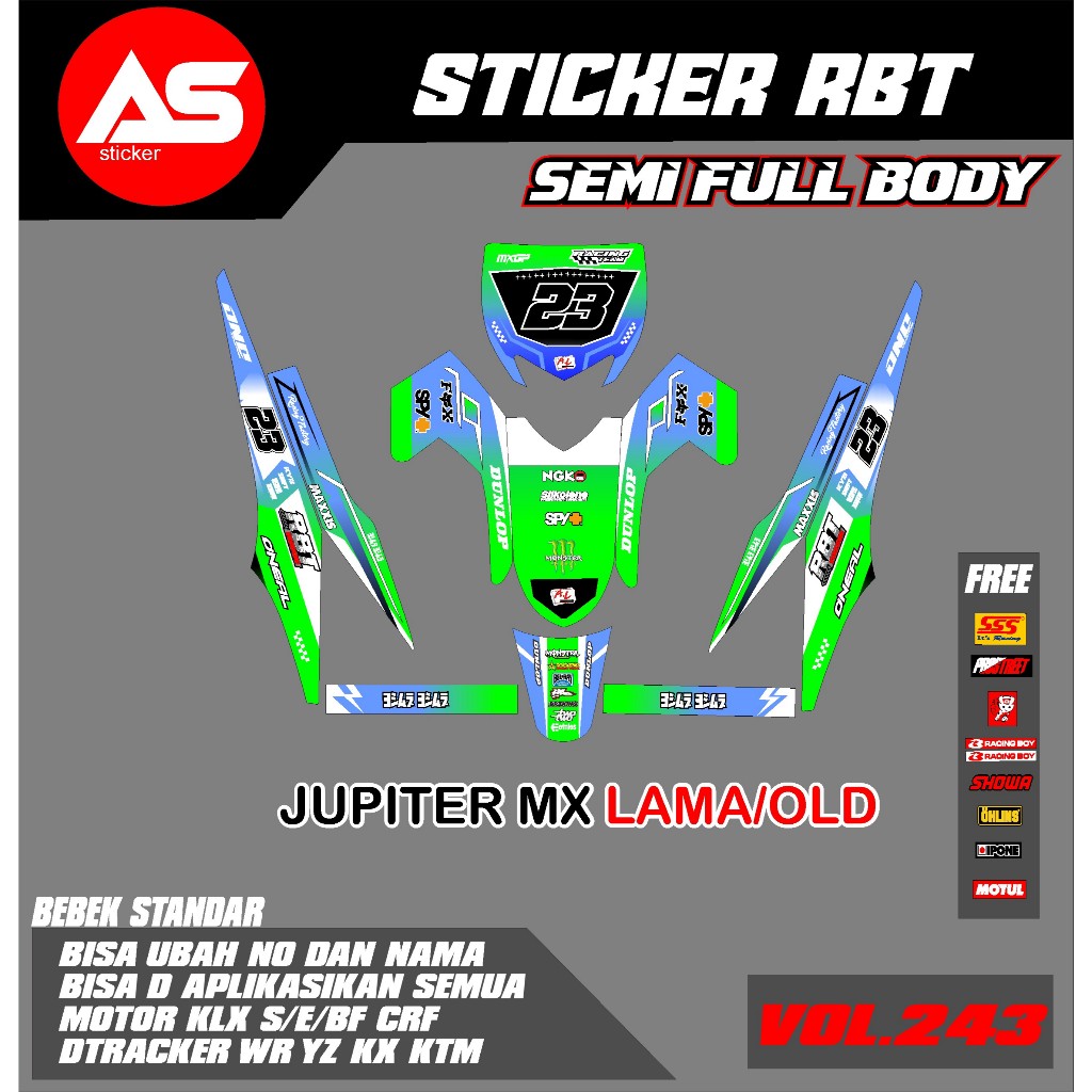 Jual Sticker RBT JUPITER MX LAMA/OLD FULL BODY MOTOR RBT BEBEK MODIF ...