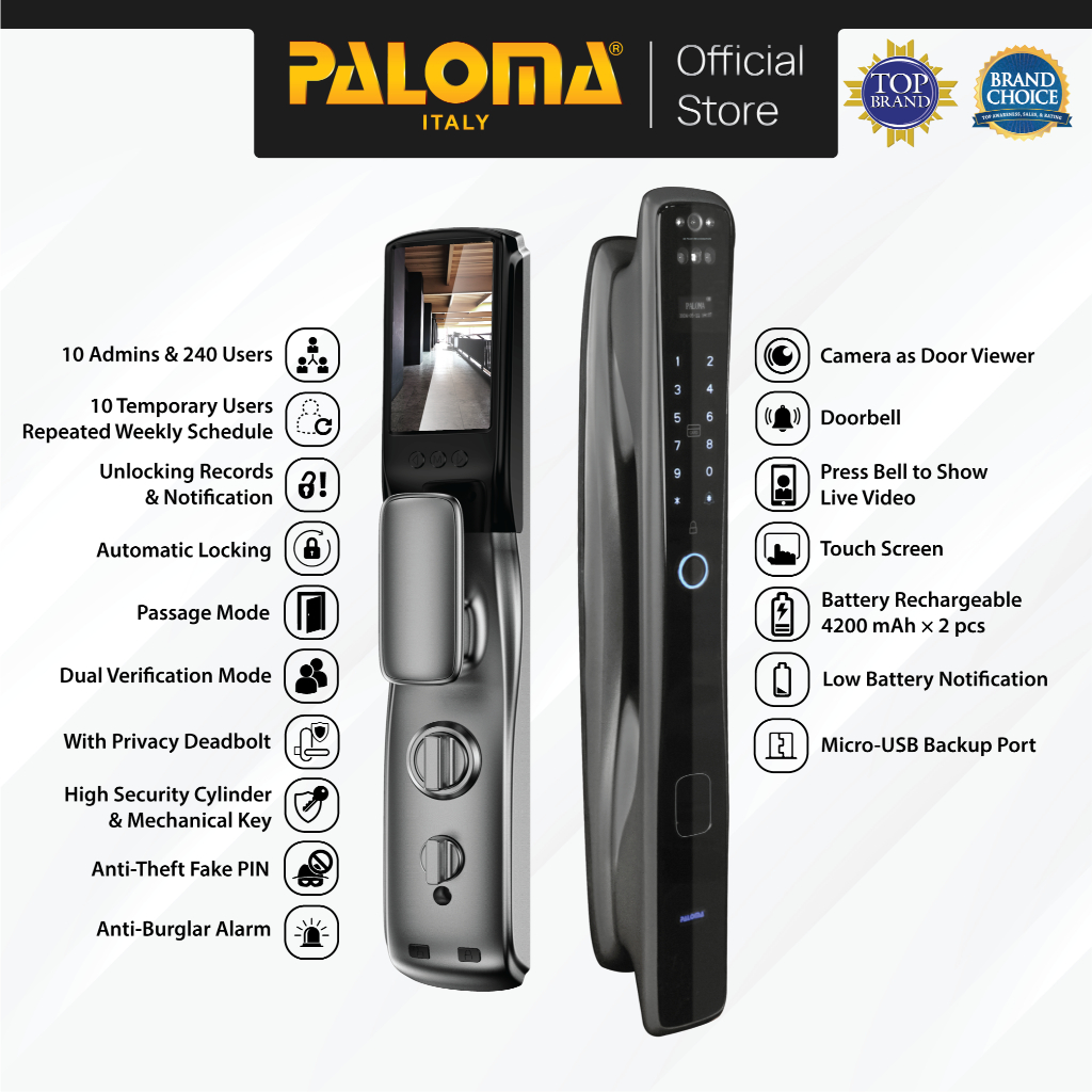 Jual PALOMA Smart Lock Kunci Pintu Digital Lock Smart Door Lock Smart ...
