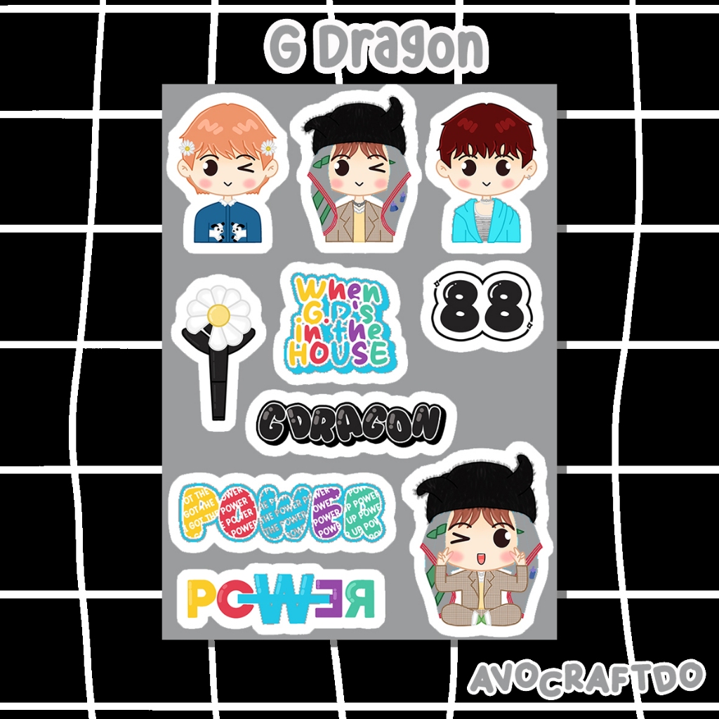 Jual [ AVOCRAFTDO ] Sticker Kpop Gdragon G Dragon GD die cut | Shopee ...