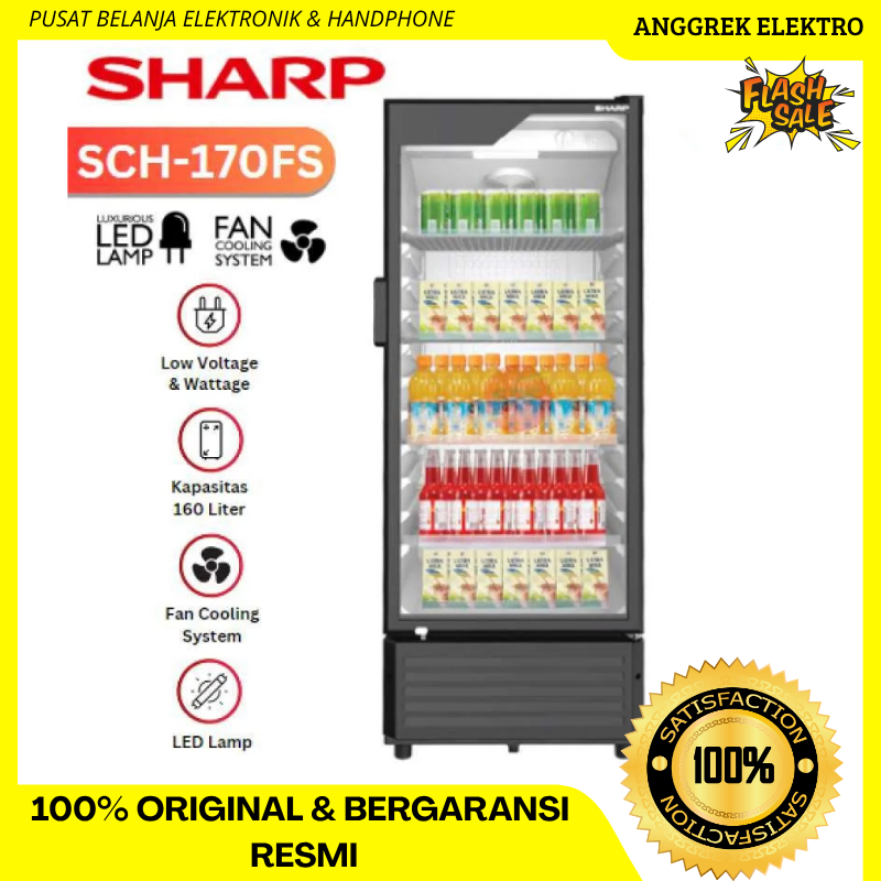 Jual Showcase Sharp SCH 170 FS 3 rak GARANSI RESMI | Shopee Indonesia