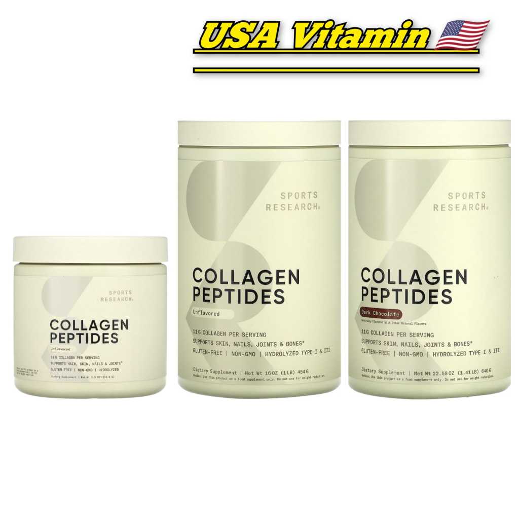 Jual Sports Research Collagen Peptides Hydrolyzed Type I & III Collagen ...