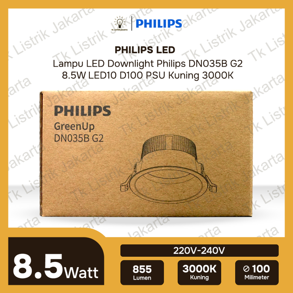 Jual Lampu LED Downlight Philips DN035B G2 8.5W LED10 D100 PSU | Shopee ...