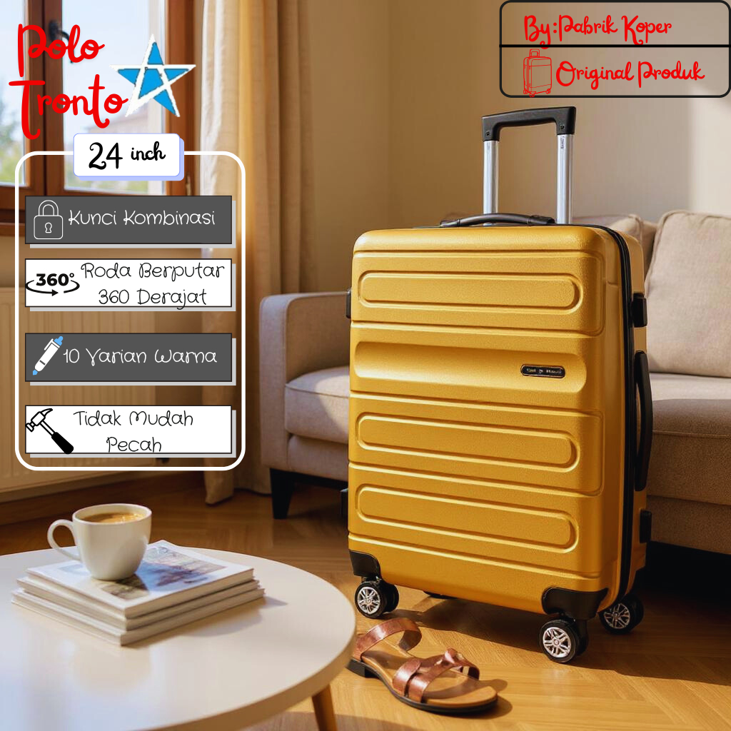 Jual KOPER 24INCH POLO TRONTO 806 BISA COD,FIBER ABS,BAGASI SIZE,KOPER ...