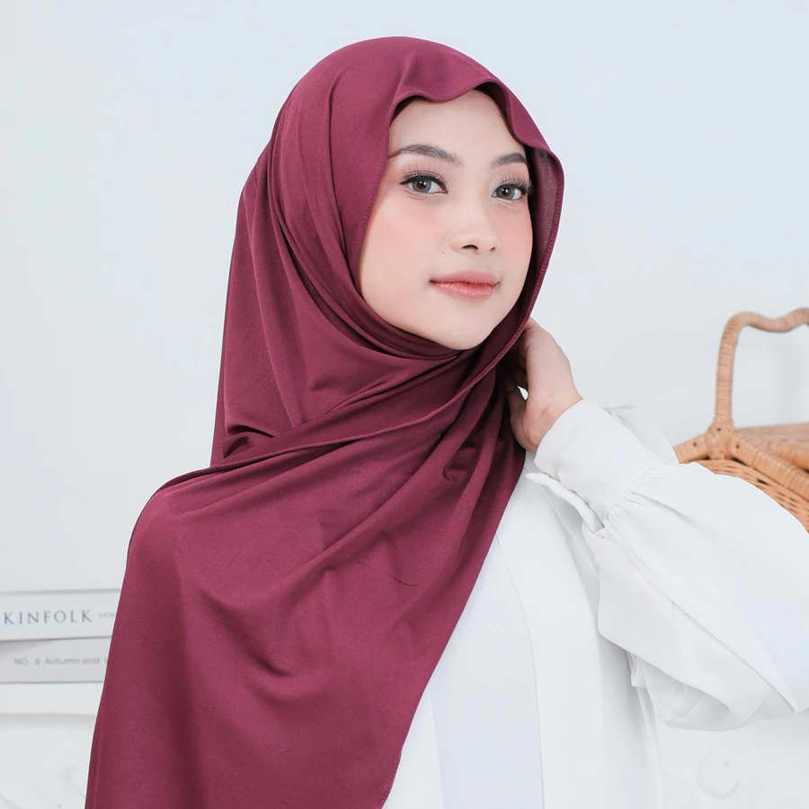 Instant Hijab Pashmina - Burgundy