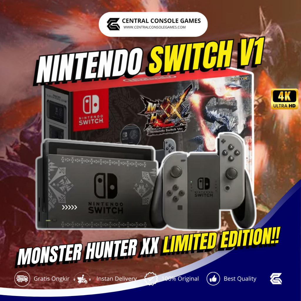Jual Nintendo Switch V1 Limited Edition Monster Hunter XX | Shopee