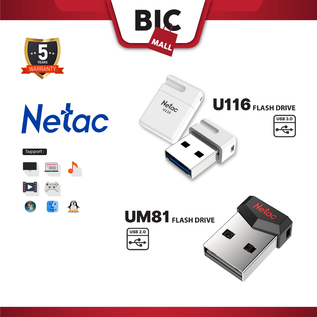 Jual [Authorised Store] Netac Flashdisk U116 | UM81 USB 2.0 Flash Drive ...