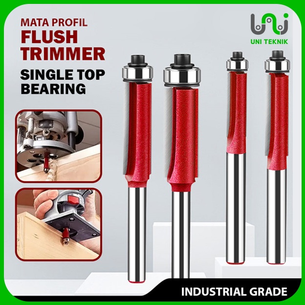 Jual Mata Profil Flush Trim Straight Bit Lurus Top Bearing 2 TCT Flute ...