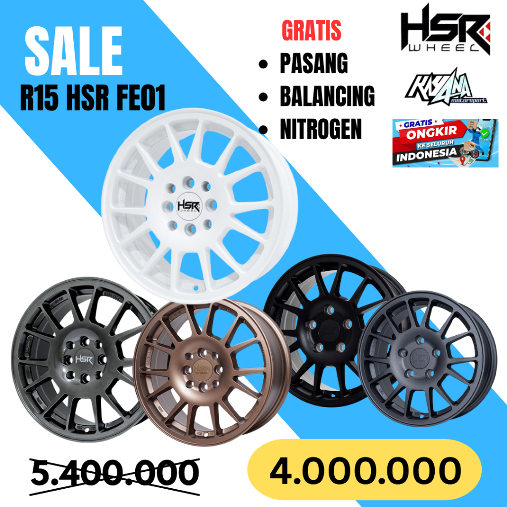 Jual Velg Rally look R15 original HSR fe02 buat mobil innova xpander ...