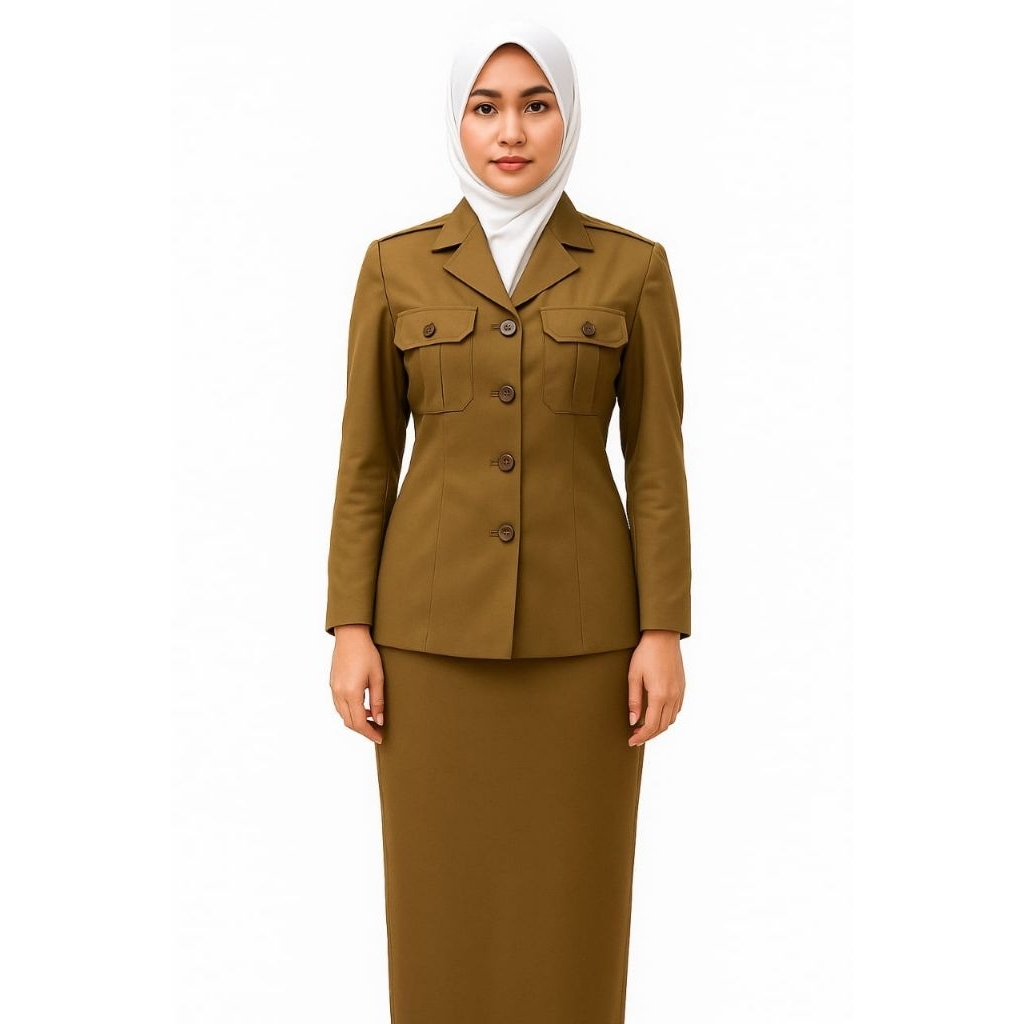 Jual Setelan Blazer PNS Wanita Pemda Terbaru Kantong Dada Rok dan ...