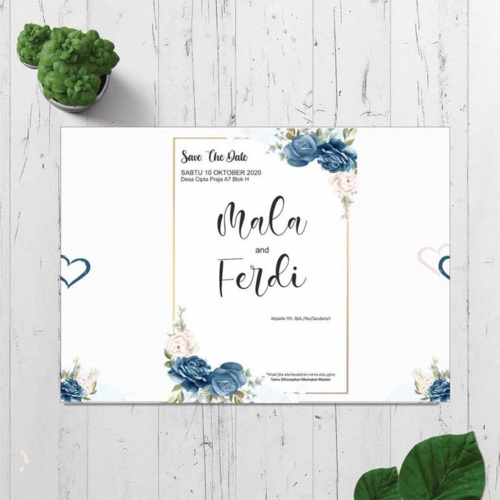 Jual UNDANGAN PERNIKAHAN BIRU RUSTIC | Shopee Indonesia