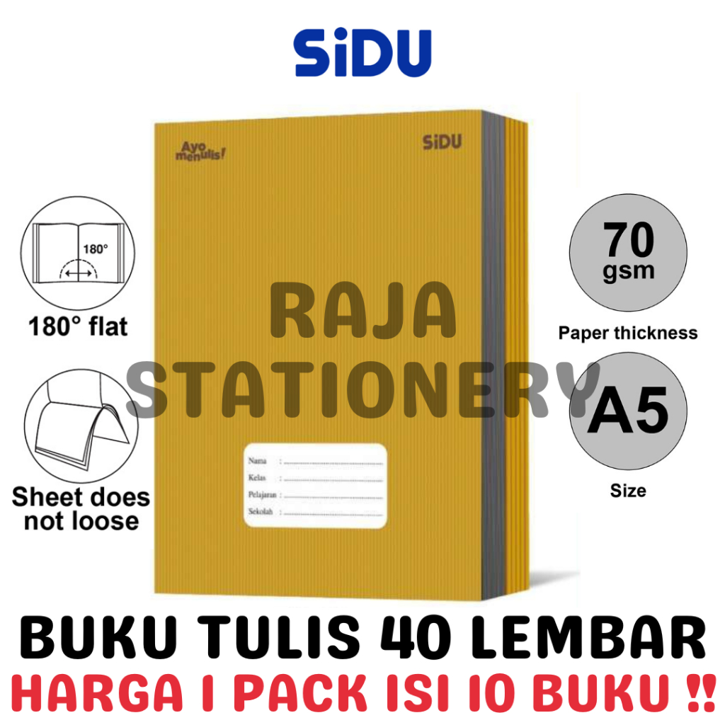 Buku Tulis 40 Lembar Garis Sidu Craft Notebook A5 Brown Cover Ruled Coklat Anak - foto 1