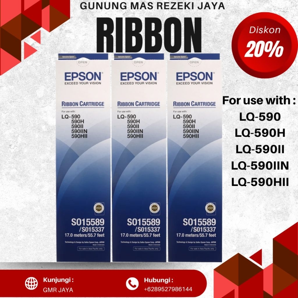 Jual Pita Cartridge Epson LQ-590 original / Ribbon Cartridge Epson LQ ...
