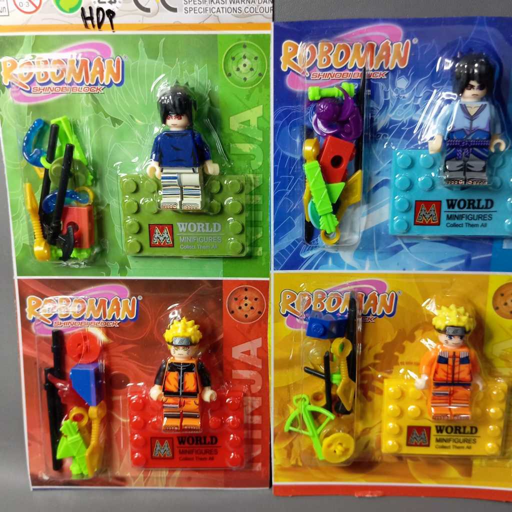 Jual Roboman Shinobi Block World Minifigure Naruto Sasuke isi 4 pcs ...