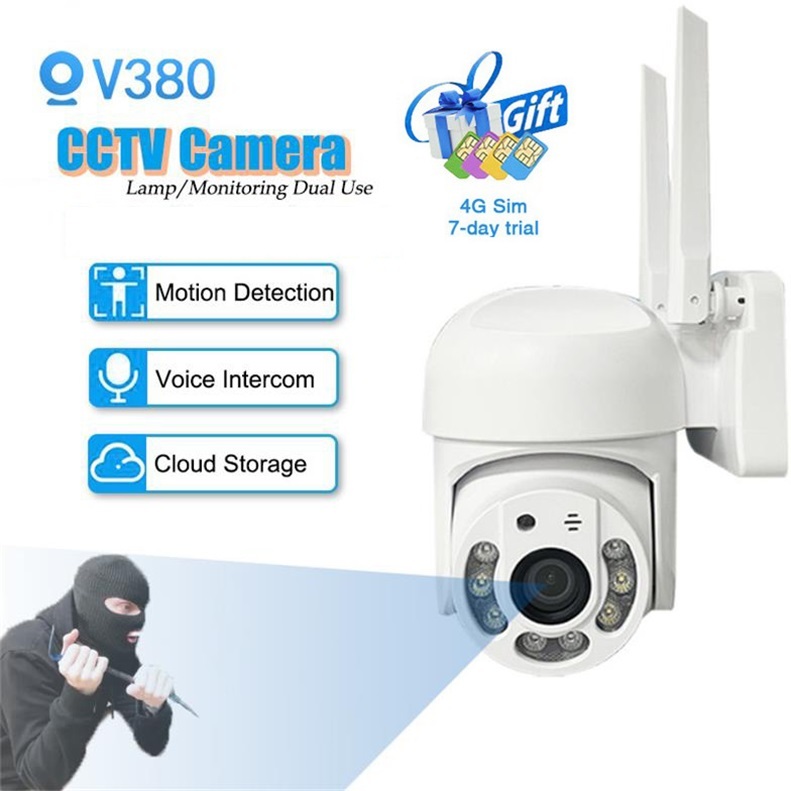 Jual CCTV Kamera V380 Pro 4G SIM Outdoor WiFi Connect To Phone