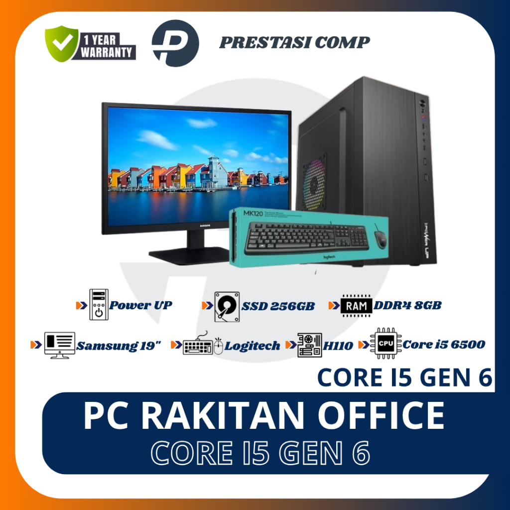 Jual PC Rakitan Core i5 Gen-6 RAM 8GB SSD 256GB Monitor Samsung 19 Inch ...