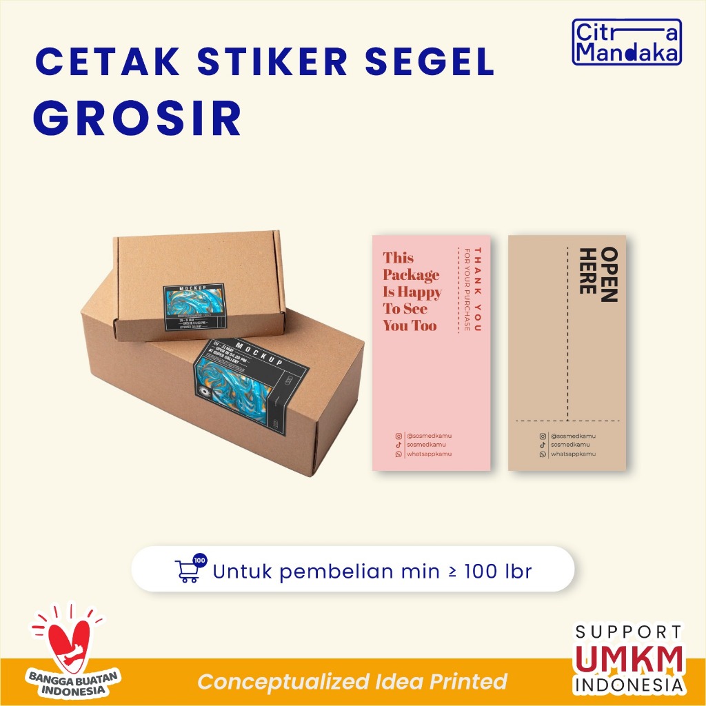 Jual Cetak Sticker Segel Box Custom Grosir Kemasan Label Box Packaging ...