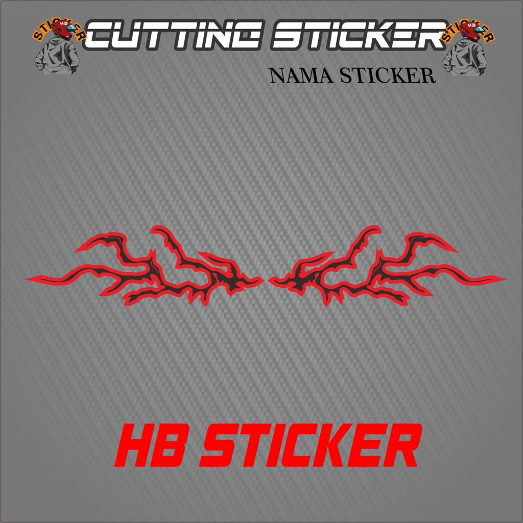 Jual Sticker cutting petir kanan kiri Stiker cuting liat body sepeda ...