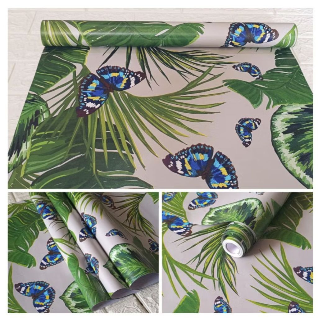 Jual WALLPAPER STICKER DINDING BUNGA SEPATU HIJAU MERAH | Shopee Indonesia