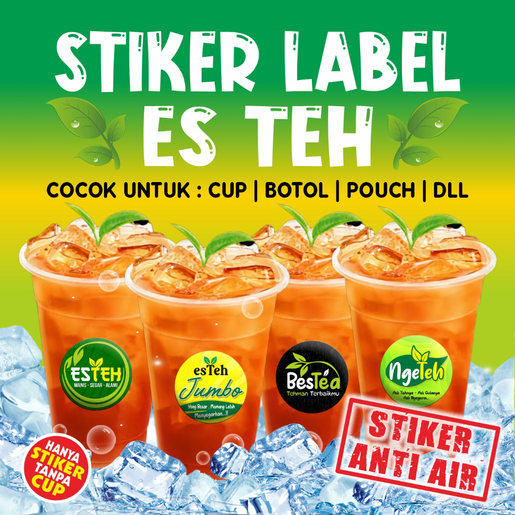 Jual Stiker label Kemasan Es Teh | Bestea | Stiker Cupp Stiker Botol ...