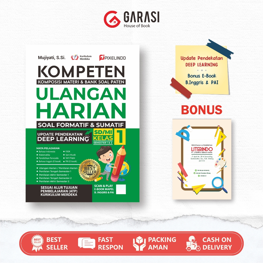 Jual Buku Kompeten Ulangan Harian Kelas 1 SD/MI Kurikulum Merdeka ...