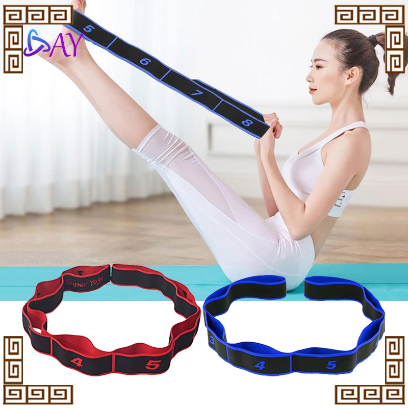 Resistance Band Yoga Pilates Stretching Fitness Exercise Sabuk Latihan Kebugaran Wanita Multi-Level