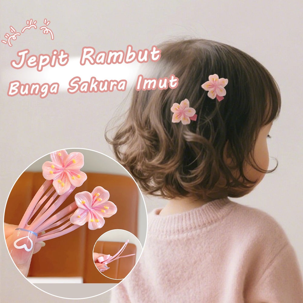 Jual Jepit Rambut Bunga Sakura Korea | Warna Pastel | Ukuran 6cm ...