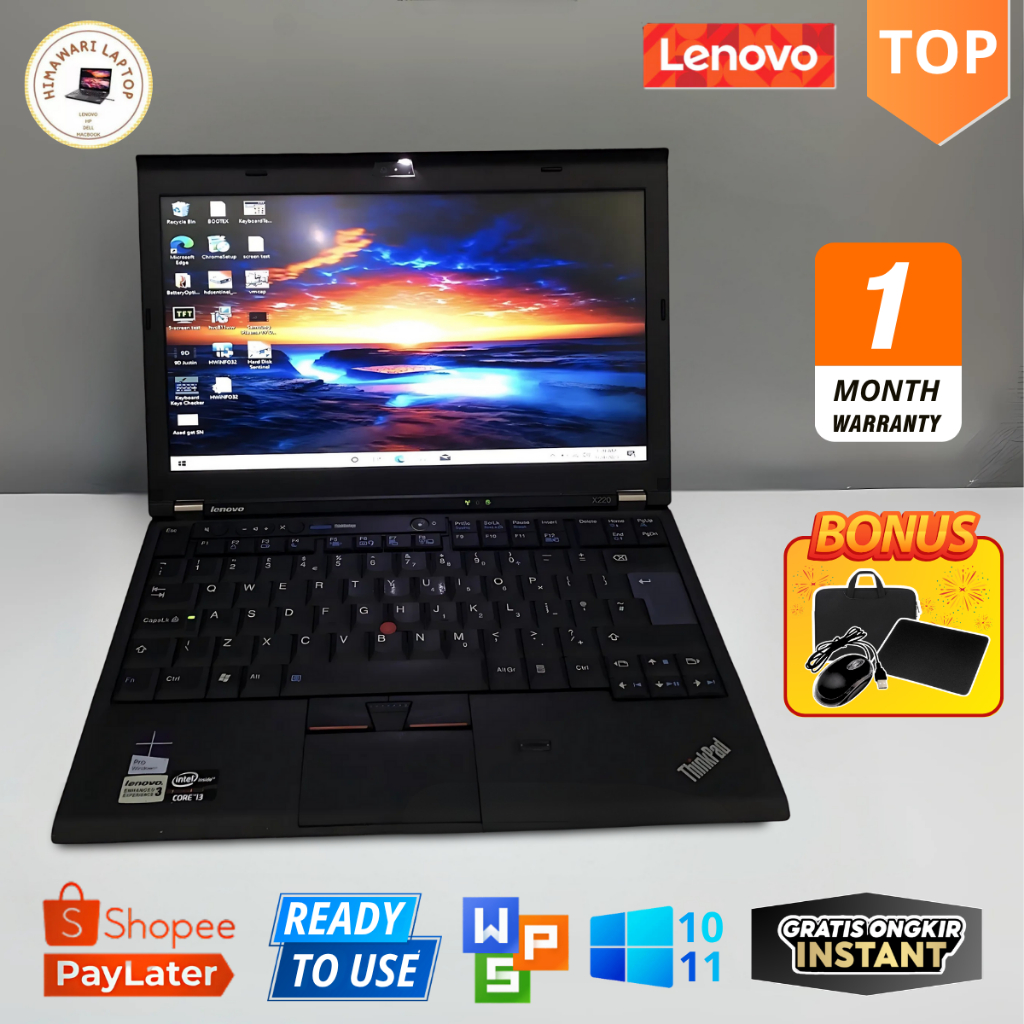 Jual Laptop Lenovo Thinkpad X220 Core i3 i5 i7 - Layar 12