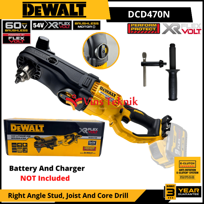 Jual DEWALT DCD470N Mesin Bor Sudut Baterai Cordless Brushless Right ...