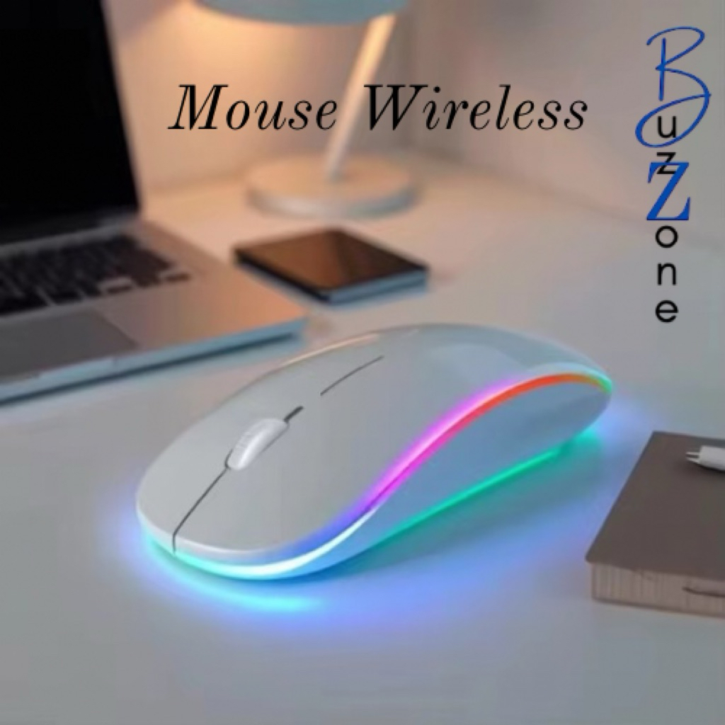 Jual Wireless Mouse Led Light Bluetooth and 2.4GHz Dual Modes ...