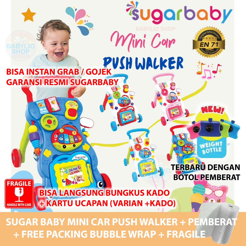 Sugar Baby Mini Car Baby Walker Learn and Play Mainan Belajar Jalan Bayi