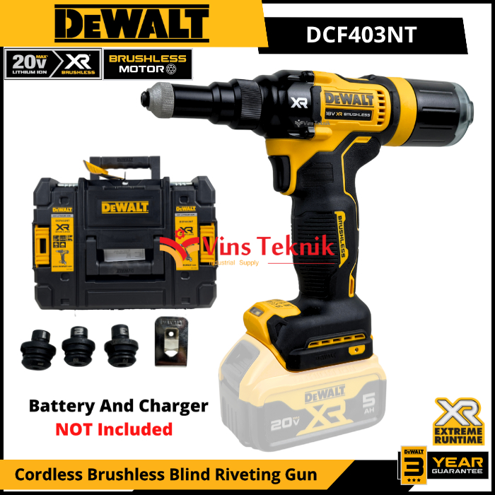 Jual DEWALT DCF403NT Mesin Rivet Baterai Cordless Brushless Riveter ...