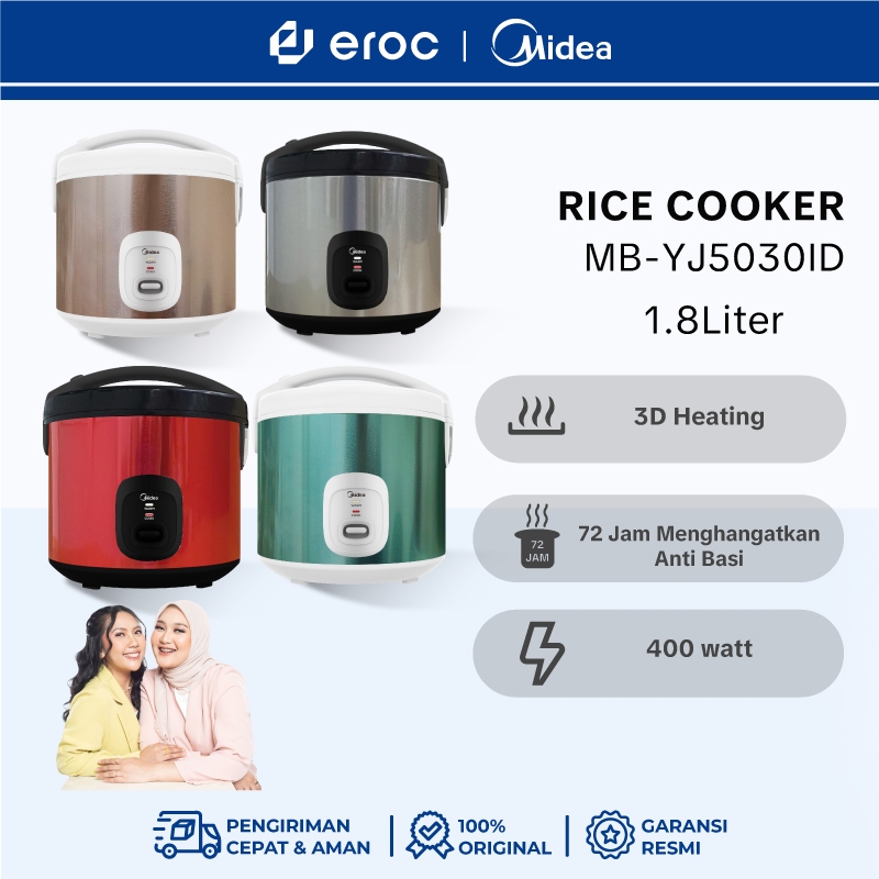 Jual MIDEA Rice Cooker / Magic Com 1,8 Liter Anti Basi Anti Gores Panas ...