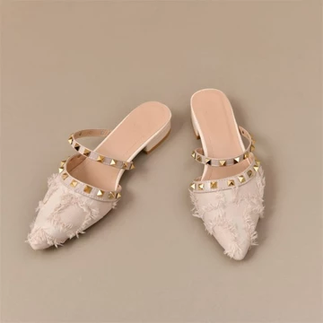 NF1052 Sepatu Flat Fashion Wanita Sepatu Flat Bludru Premium Anti Slip