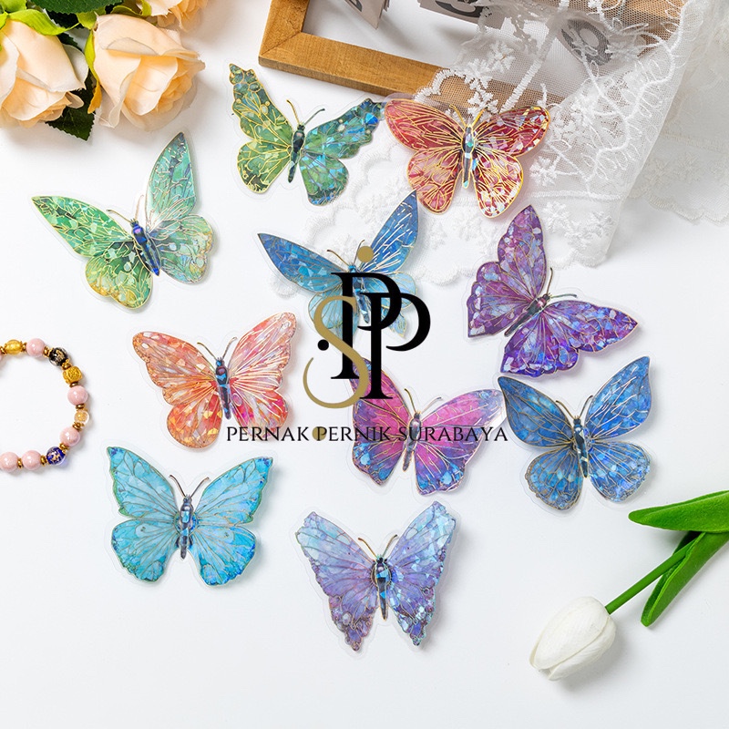 Jual PPS - [ 1 SET ISI 10 BIJI ] ICE CHRYSTAL BUTTERFLY TOPPER KUPU ...