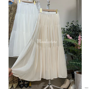 Moodis Bianca Skirt Rok Plisket Maxi Panjang