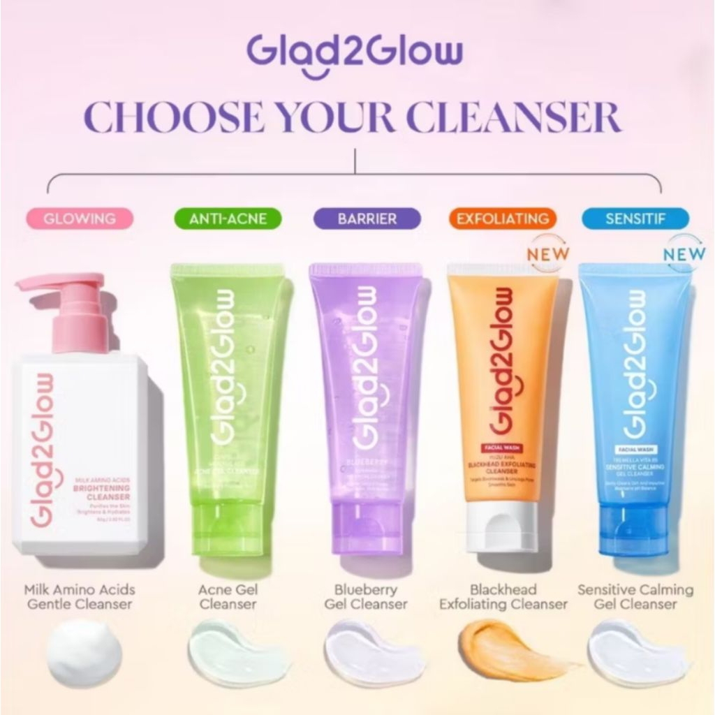 Jual Glad2Glow Facial Wash – Sabun Muka untuk Kulit Kusam, Berjerawat ...