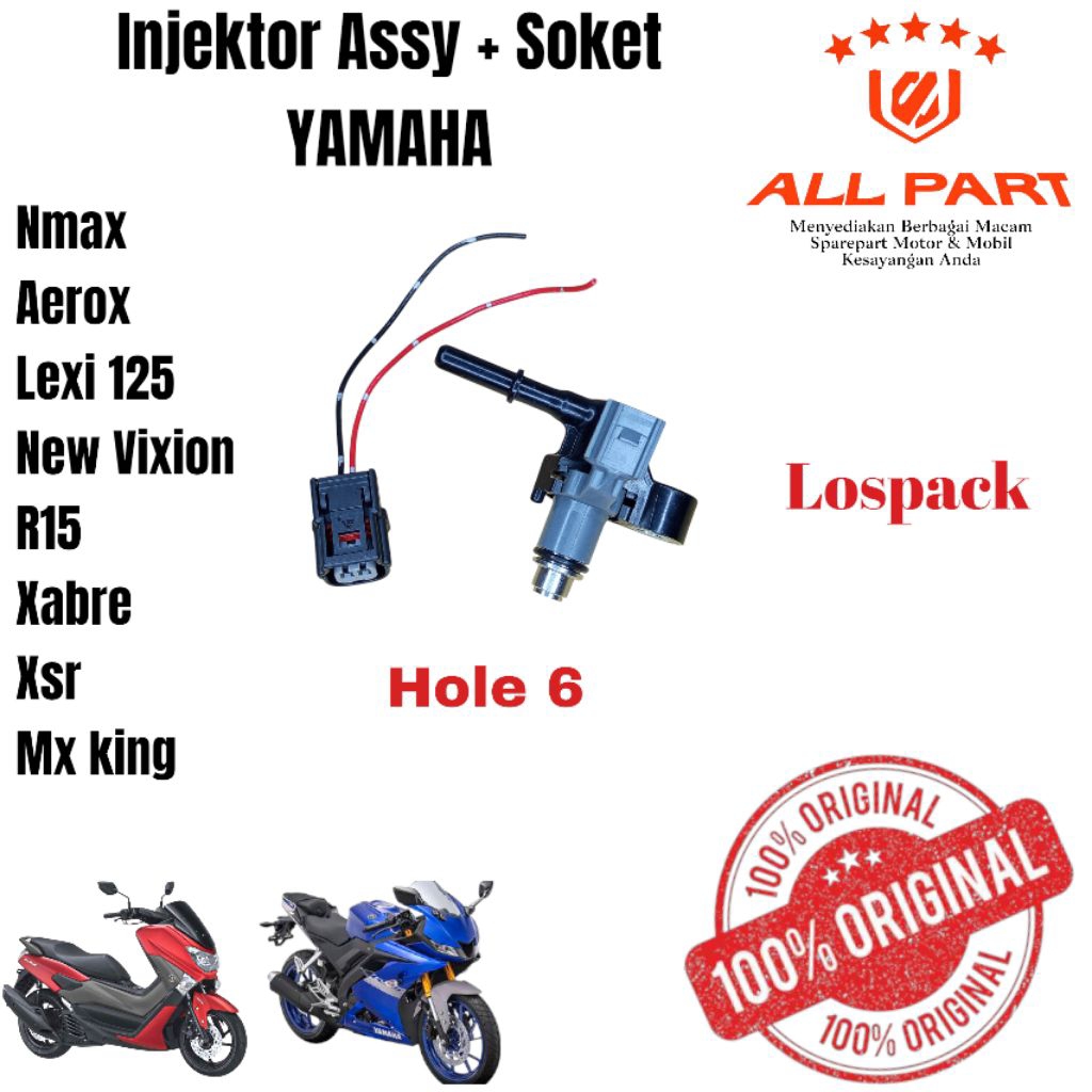 Jual ( ORIGINAL) Injektor assy hole 6 yamaha nmax aerox r15 lexi 125 ...