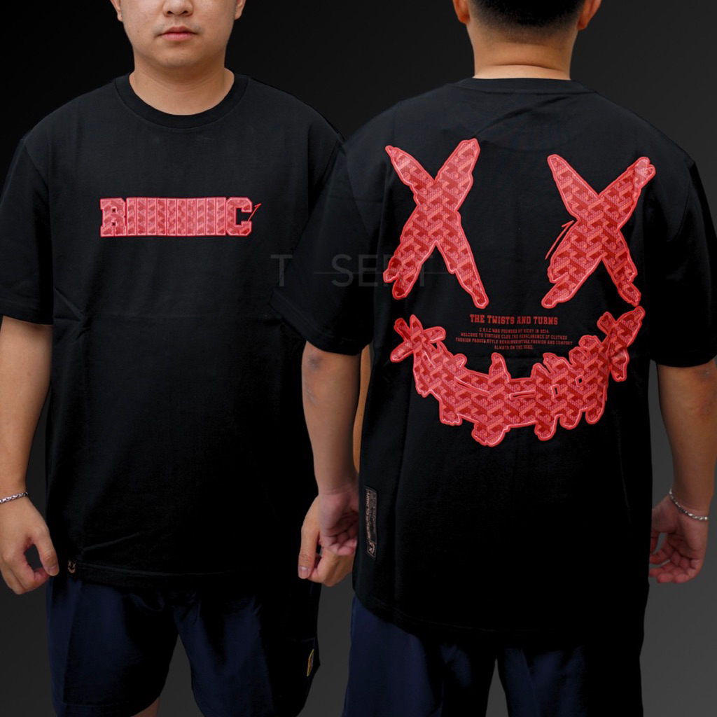Jual Ric Ricky Is Clown Twist n Turns Goyard Style Embroidery Tee Black ...