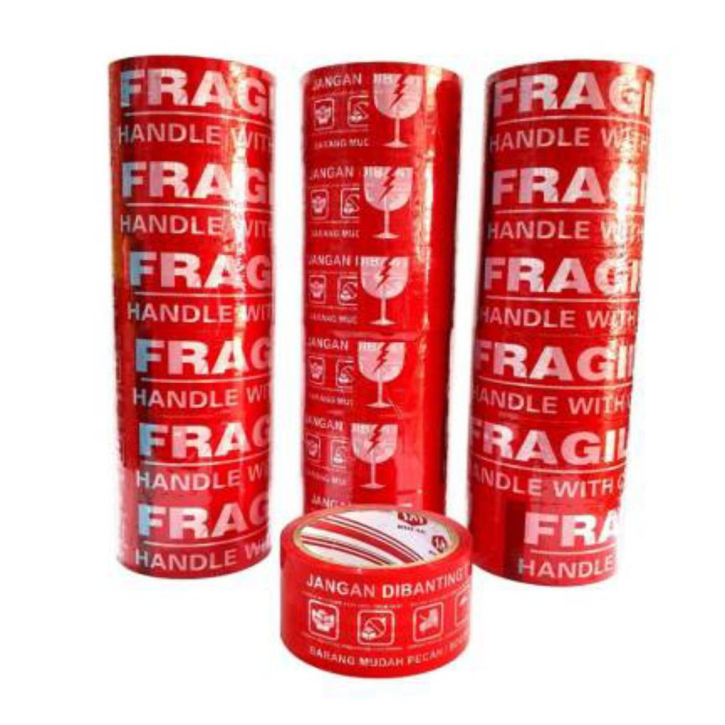 Jual LAKBAN MERAH FRAGILE 2 INCH 48MM X 100 Yard | Shopee Indonesia