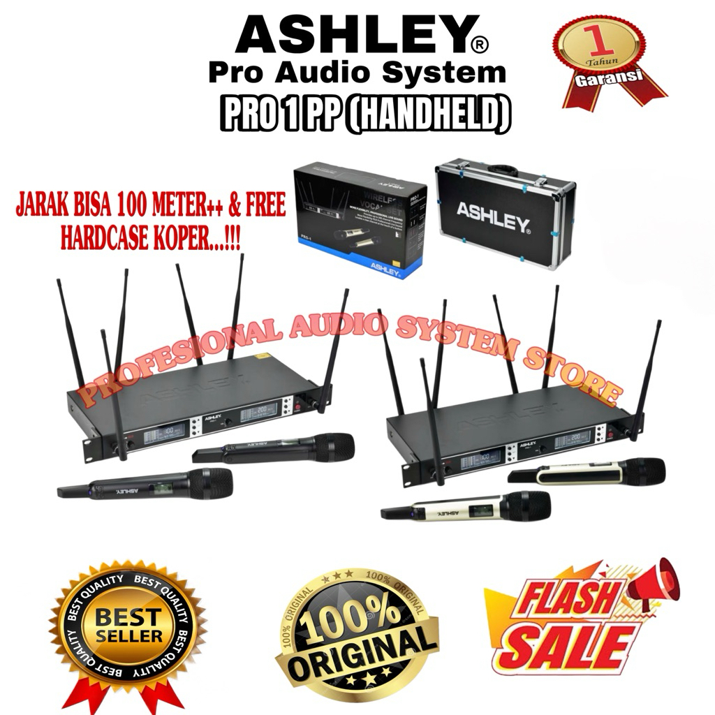 Jual MIC WIRELESS ASHLEY MICROPHONE PRO1PP PRO 1 PP PRO 1PP HANDHELD ...