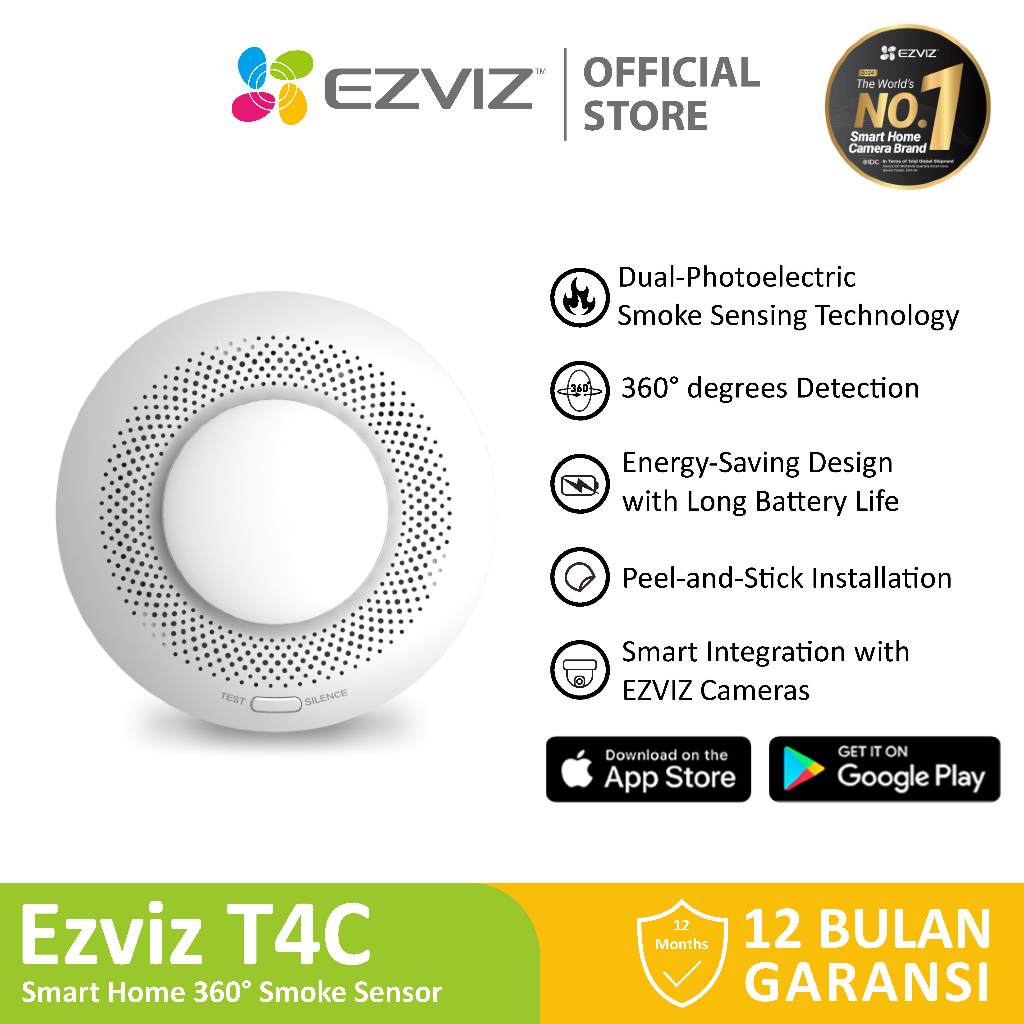 ALARMA EZVIZ SMART HOME T4C DETECTOR DE HUMO - vista 7