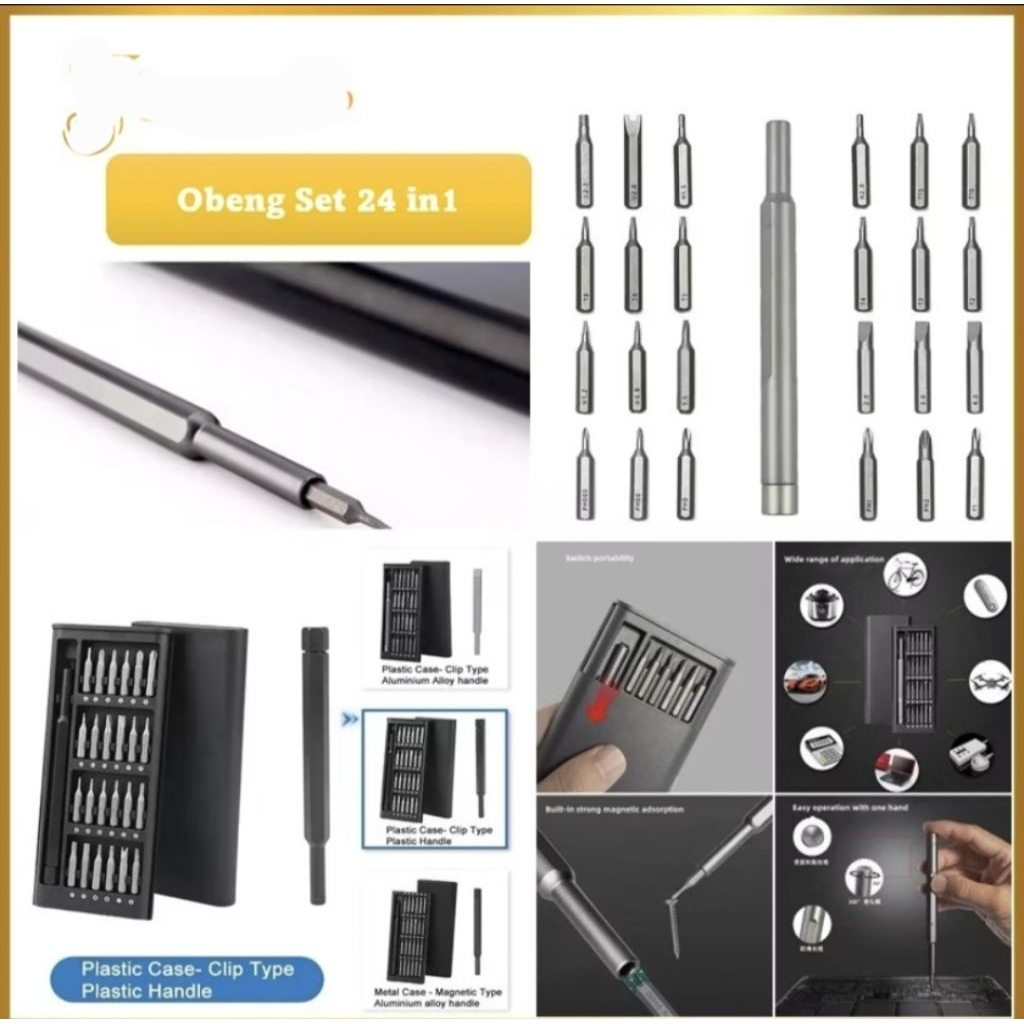 Jual Obeng Set 24in1 Obeng Magnet Screwdriver Kit Hardware Tools ...