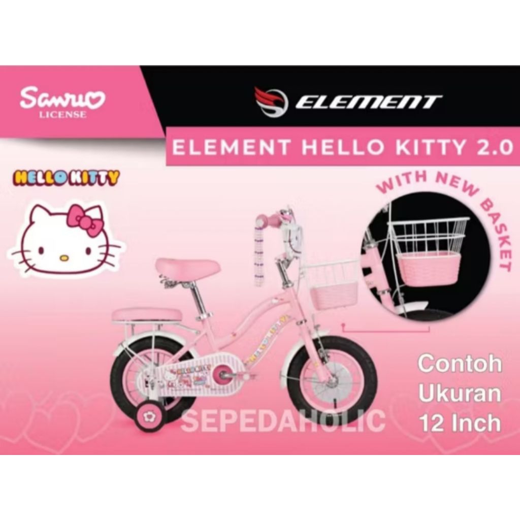 Jual SEPEDA ANAK MINI ELEMENT HELLO KITTY 2.0 12 INCH | Shopee Indonesia