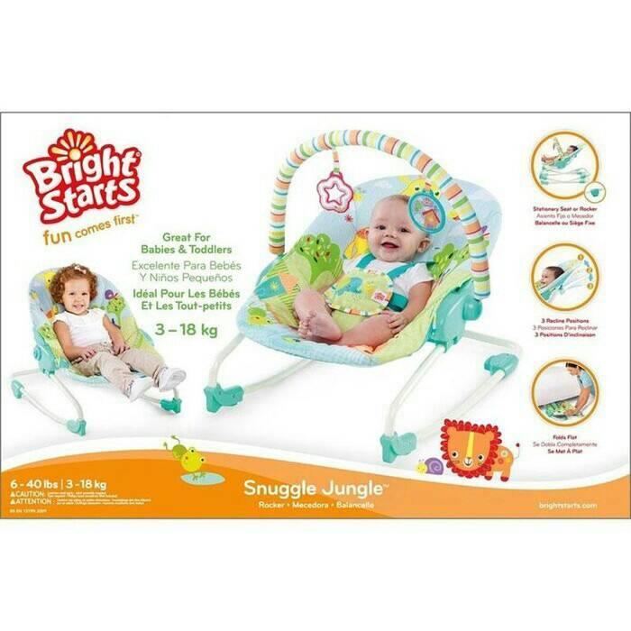 Jual Bright Starts Snuggle Jungle Rocker - INGENUITY - Baby Bouncer 3 ...