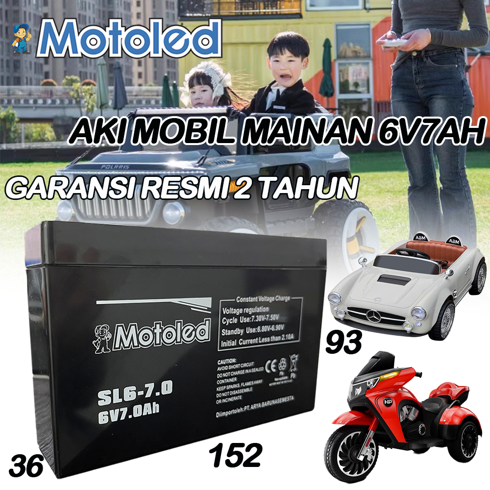 Jual MOTOLED Aki Mobil Mainan 6V7AH BATERAI KAYABA 6 VOLT 7 AMPER MOTOR ...